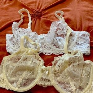 NWOT two lace bras. Size 36D